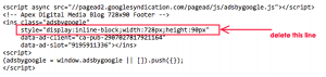 AdSense Responsive Remove Code